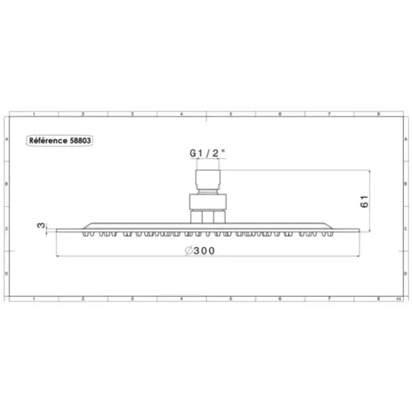 Pommeau de douche slim ronde Ancodesign Ø300