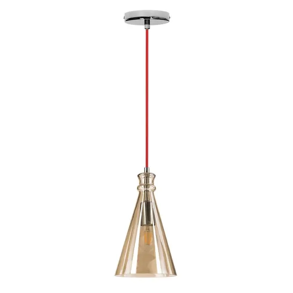 Suspension Doré/Rouge/Marron clair Serena, 1xE27 Max 60W , IP20, 230V AC, Classe I - Spot-Light
