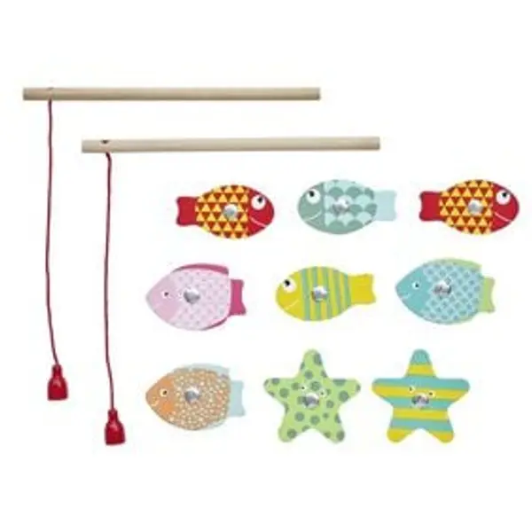 Jeu de pêche magnétique en bois