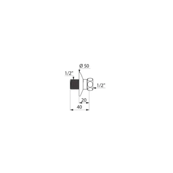 Raccord robinetterie droit avec rosace MF 15x15x40
