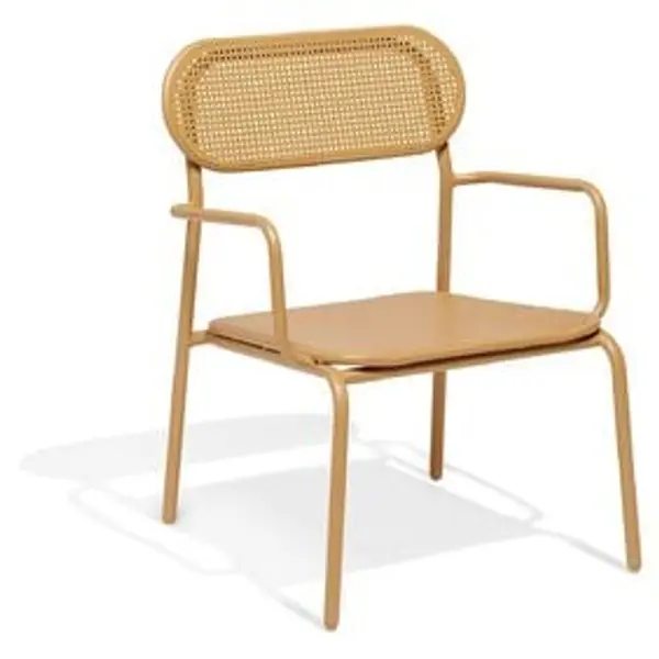 Fauteuil de jardin bas Faro empilable métal orange 56x56xH75cm