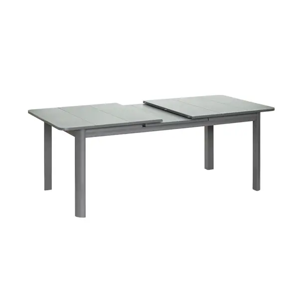Table de jardin extensible - Milos - aluminium anthracite - plateau verre texturé grisé anti-rayures - 8 à 10 personnes - Jardiline