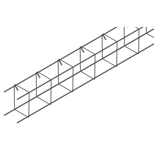 Chaînage carré pour solidarisation des murs et planchers, fondations L. 3 m, section 15 x 15 cm