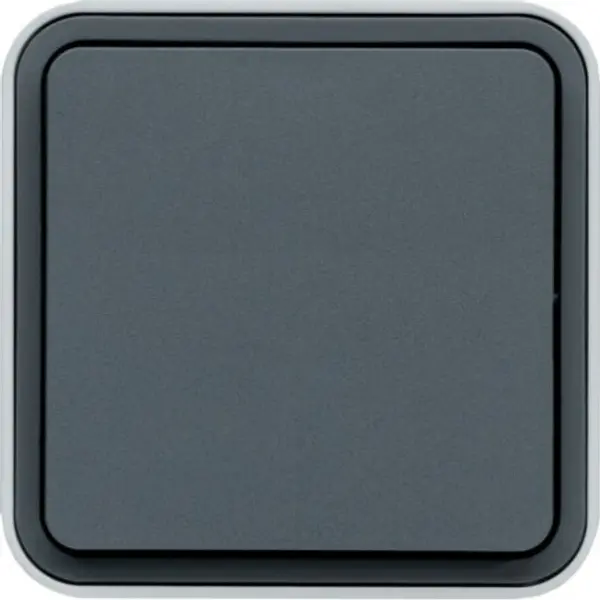 WNC001 Hager - Interrupteur va et vient Cubyko saillie Gris - Étanche IP55 - complet