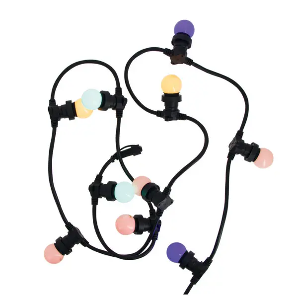 Guirlande noire extérieure LED 10 x 0,43 W multicolore 5 m XANLITE