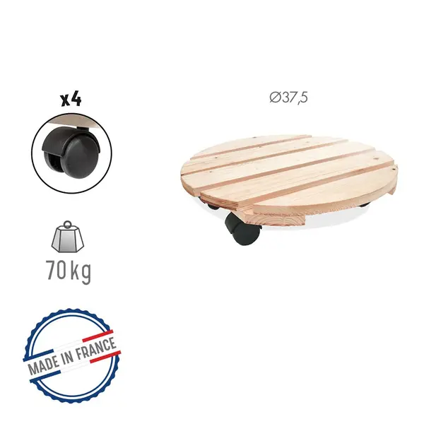 Roule-plante en bois rond brut "Basics " 37,5 cm - Louis Moulin