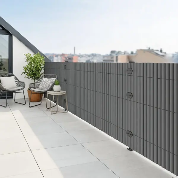 Canisse PVC double face 150 cm x 300 cm gris anthracite