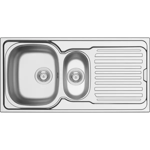 Évier de cuisine à encastrer Hypero 1 + 1/2 bac acier inoxydable 100 x 50 cm ISIFIX