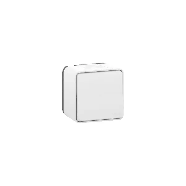 Mureva Styl - Bouton Poussoir - complet saillie - IP55 -IK08 connex auto - blanc - MUR39026
