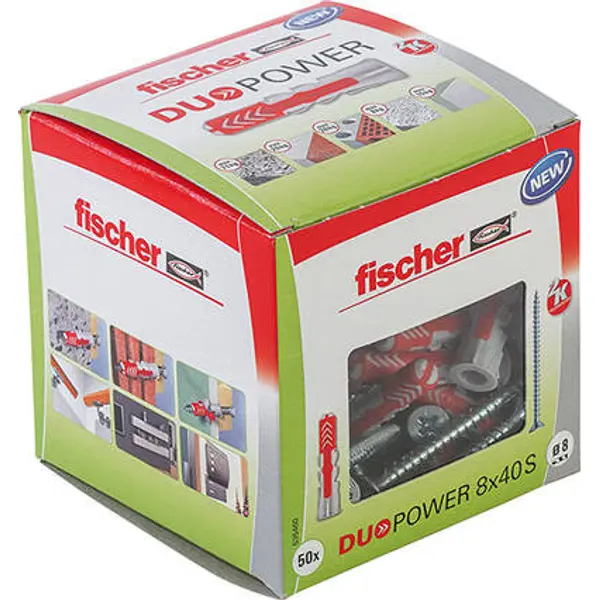 Boîte de 50 Chevilles DUOPOWER 8x40 S DIY - FISCHER