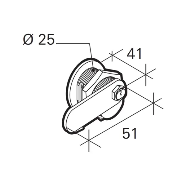 Serrure batteuse filetée et clipsable pour boîte aux lettres, épaisseur maxi 23mm - THIRARD