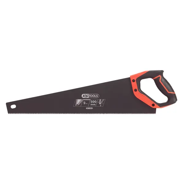Scie egoine travaux courant 500mm 3 angles de coupe 9TPI poignée bi-matière