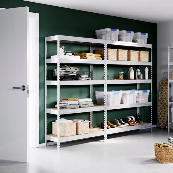 Étagère garage bois/métal Hecta 5 tablettes - H.180 x l.97 x P.40 cm