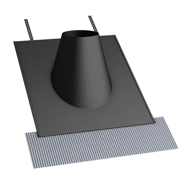 Solin toiture - Apollo Pellets 2.0 - Ø80 mm - pente 25 à 45° - RAL 9017 - Joncoux