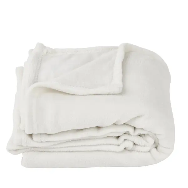 Plaid microfibre 130x160cm blanc