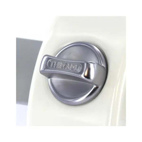 Verrou à bouton Design 5 pour porte d'entrée, cylindre 50mm, acier, 3 clés, blanc - THIRARD