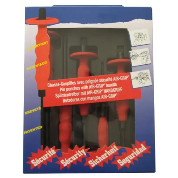 Jeu 5 Chasses Goupilles Gainé Air-Grip 3-4-5-6-8mm Racodon