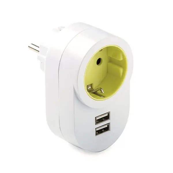 Adaptador Tt Lateral 16A-250 + 2 Usb