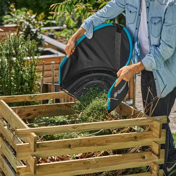 Sac de ramassage pour tondeuse manuelle - Capacité 40 L - Rigide et pliable - GARDENA
