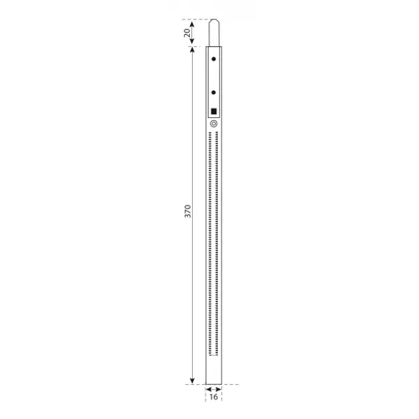 Rallonge de serrure encastrable, 370x16mm, Fenster, A-01197-04-0-1 - FERCO by THIRARD
