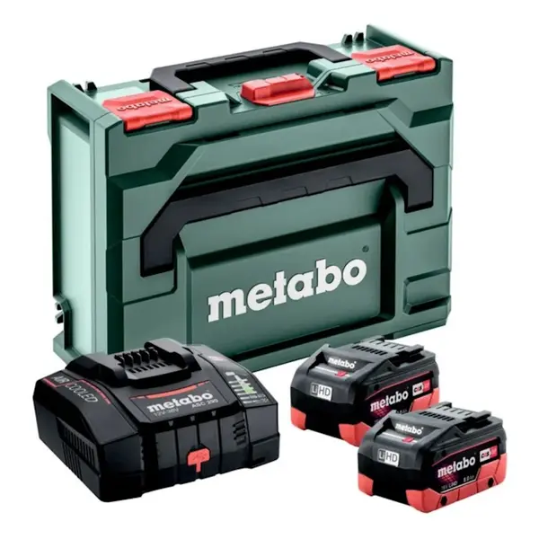 Pack énergie 18 V 2 Batteries 18V + chargeur ultrarapide - Coffret metaBOX - batterie incluse - Metabo