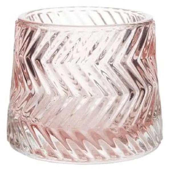 Photophore en verre strie diagonale