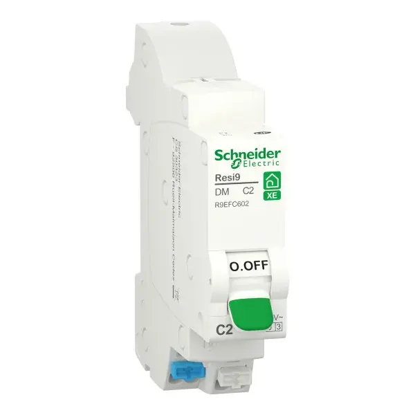 Disjoncteur 1P+N 2A Courbe C 3kA - connexion XE - Resi9 - Schneider Electric - R9EFC602