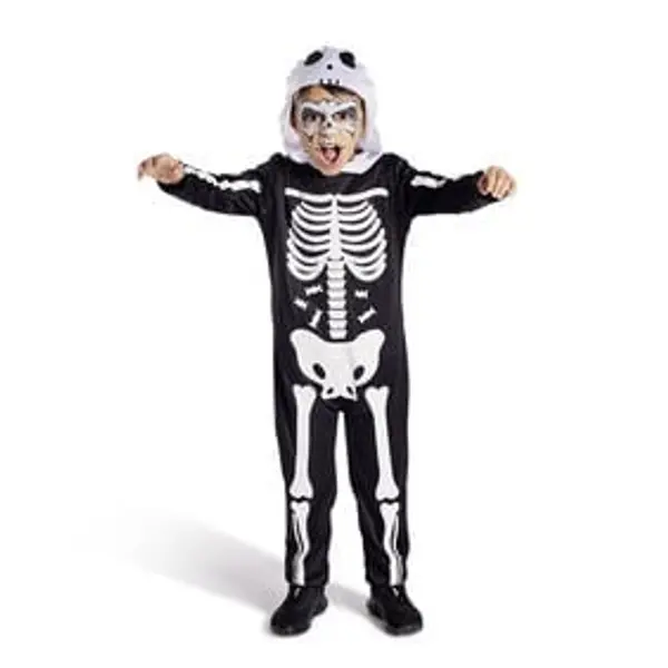 Déguisement enfant Halloween squelette combinaison et cagoule 7/10ans
