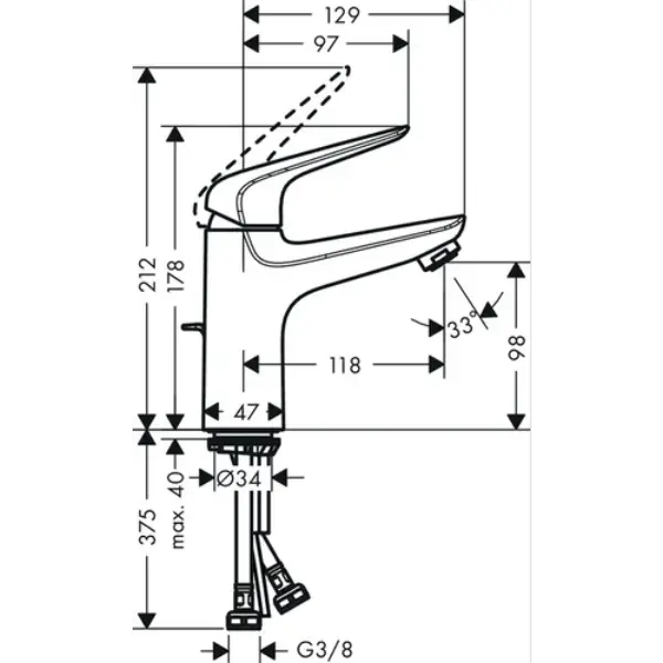 Mitigeur lavabo Novus 100 - chrome