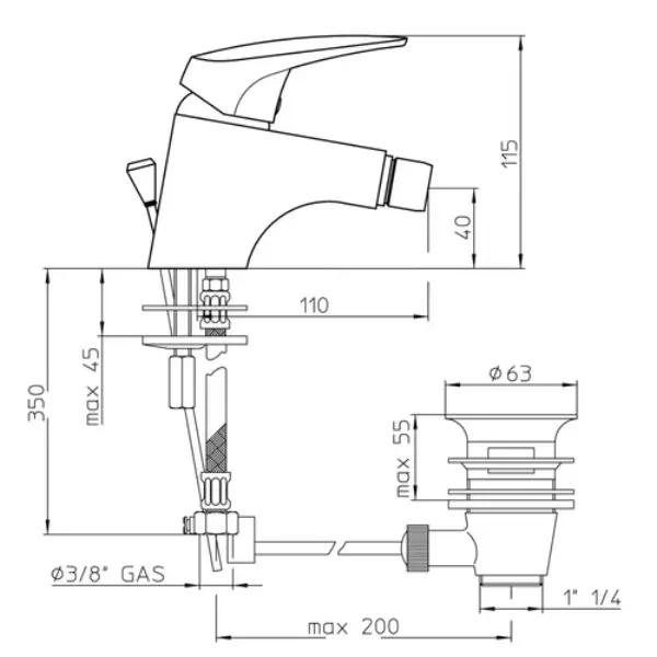 Mitigeur bidet Ancoflash - chrome
