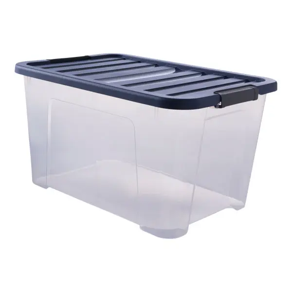 Boîte de rangement transparente avec couvercle IVER 45 L
