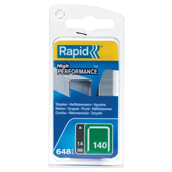 Agrafes dos plat T140 lg 14mm boite de 648 Rapid