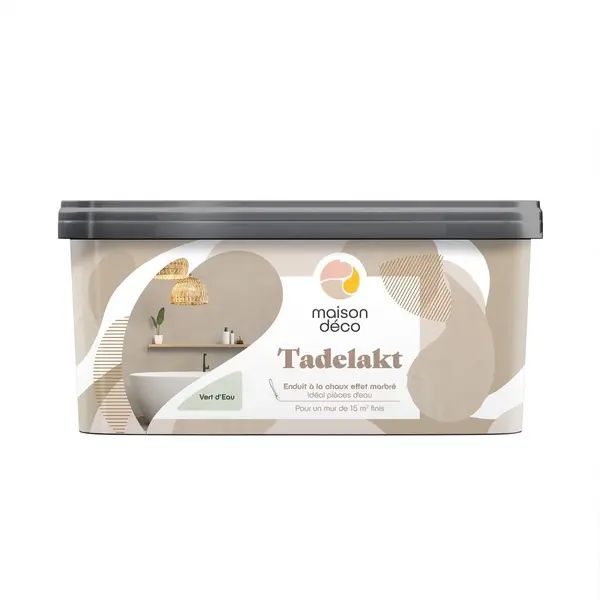 Enduit décoratif Tadelakt MAISON DECO, vert d'eau, 5l - MAISON DECO