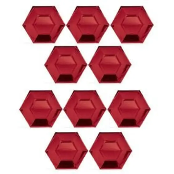 Plateau hexagonal carton rouge métallisé Ø26cm x10