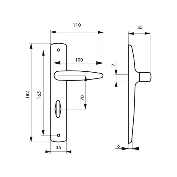 Ensemble de poignées pour porte intérieure Abbeville à condamnation clé, carré 7mm, entr'axes 165mm, chromé - THIRARD