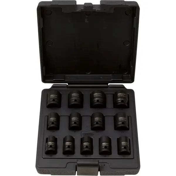 Jeu de douilles à chocs 12 pans 1/2'', 13 pcs
