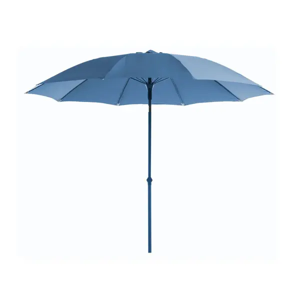 Parasol de jardin droit rond inclinable bleu - Aluminium et Fibre de verre 270/10 - PROLOISIRS