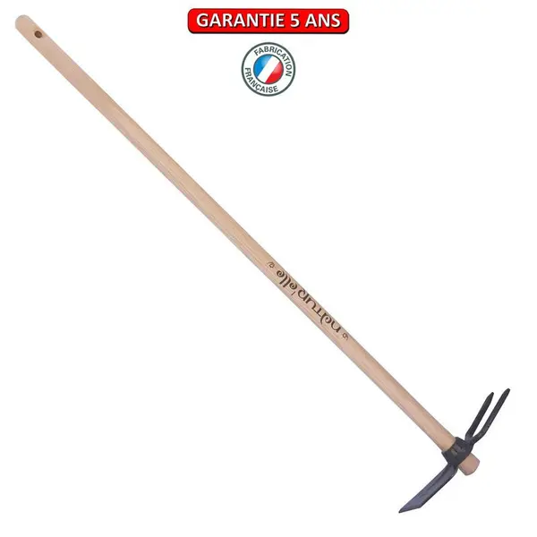 Serfouette panne & fourche forgée manche 100cm - Gris algue - PERRIN