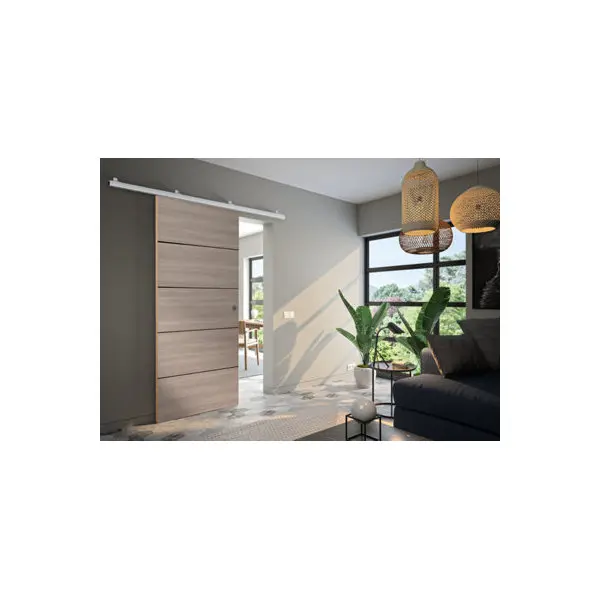 Kit porte coulissante chêne avec rail et fixations VERONE 83 x 204 cm