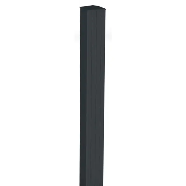 Pilier de portail aluminium gris anthracite H. 2,60 m - Section 150 x 150 mm