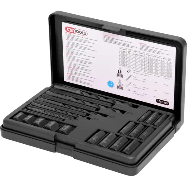 Coffret d'extracteurs pour vis et écrous, 25 pièces