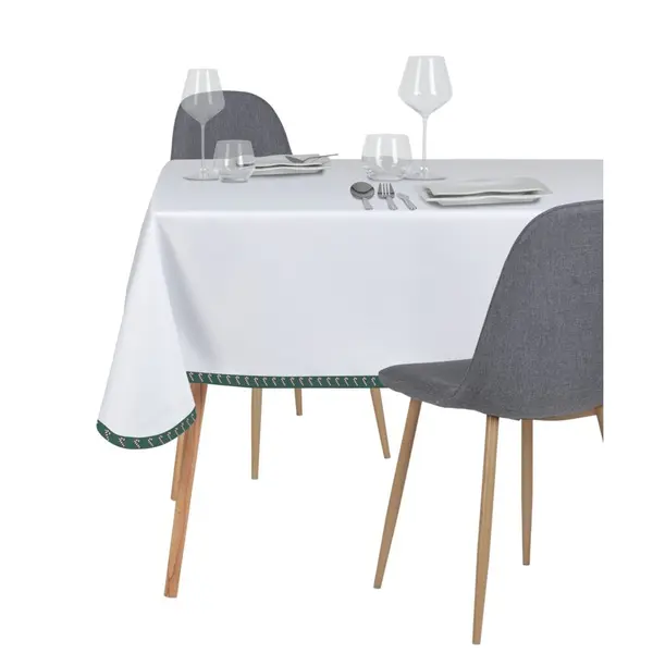 Nappe sucre d'orge 140x250cm polyester blanc