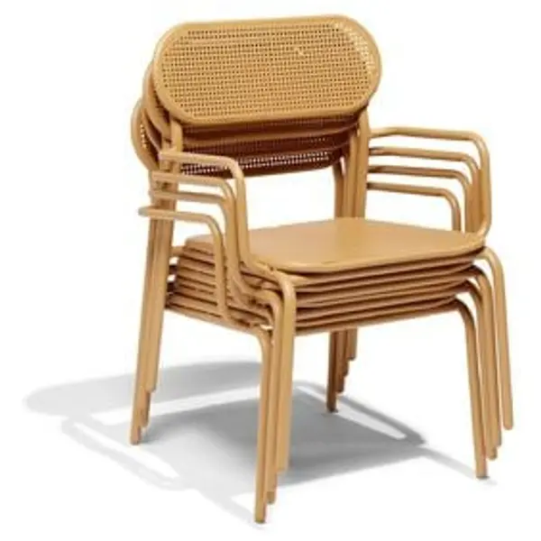 Fauteuil de jardin bas Faro empilable métal orange 56x56xH75cm