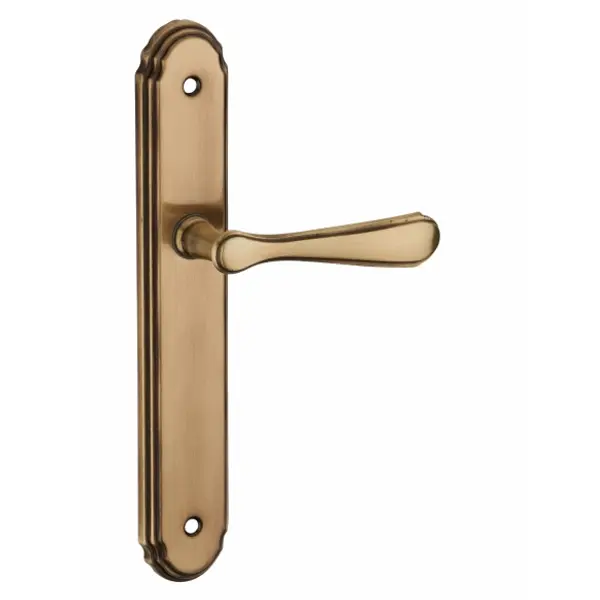 Ensemble de poignées pour porte intérieure Arthemis sans trou, carré 7mm, entr'axes 195mm, laiton patiné - THIRARD