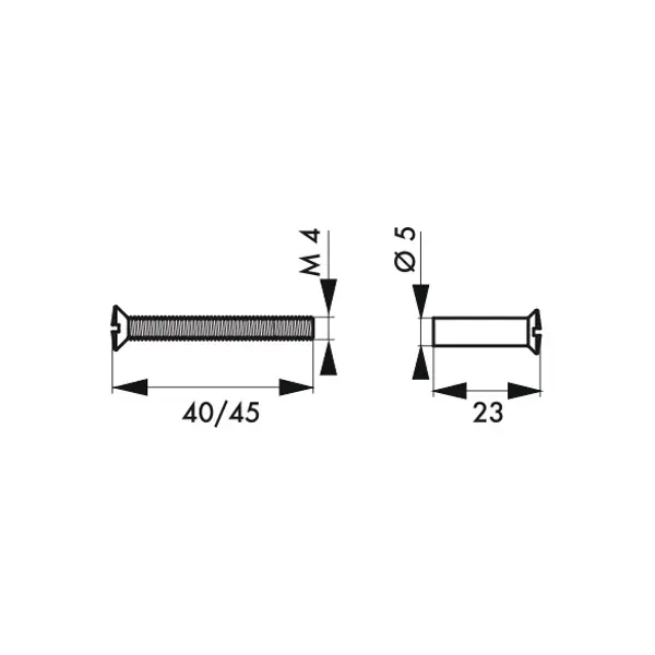 Vis métaux pour porte intérieure, 4x45mm pour laiton avec douille - THIRARD