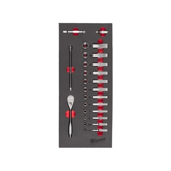 Jeu de clés à cliquet et de douilles 1/4" - MILWAUKEE 4932479824