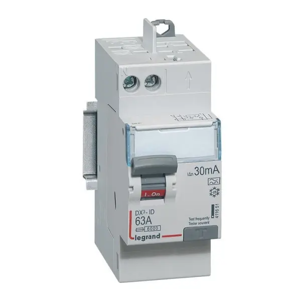 Interrupteur différentiel DX3-ID 30mA 63A Type A 2P 230V - LEGRAND - 411651