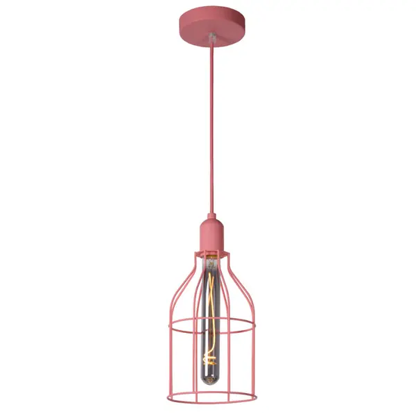 Suspension Paulien rose dimmable E27 60 W LUCIDE