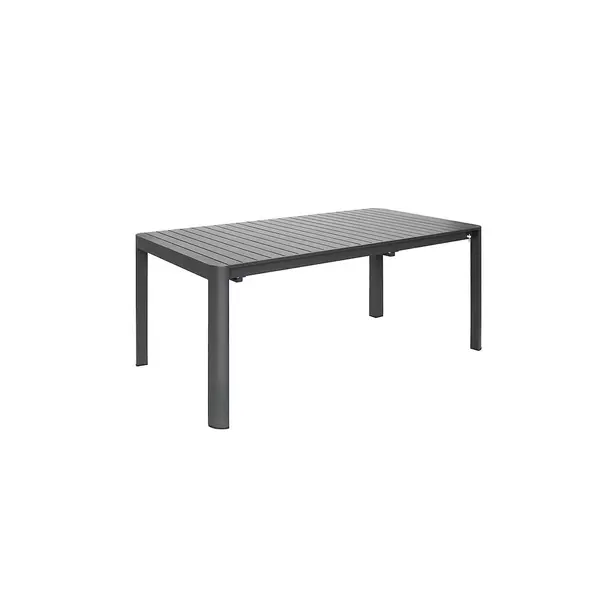 Table de jardin extensible - Palma - en aluminium noir 180/240/300 x 100 x 76 cm - 8 à 12 personnes - Jardiline