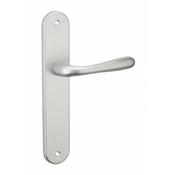 Ensemble de poignées pour porte intérieure Pelope sans trou, carré 7mm, entr'axes 195mm, argent - THIRARD
